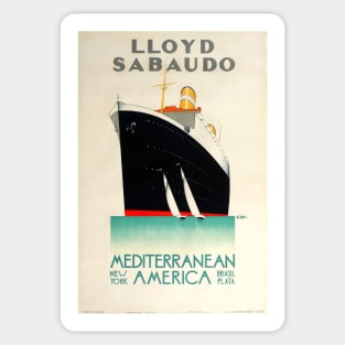 Vintage Travel Poster Itlay Lloyd Sabaudo Sticker